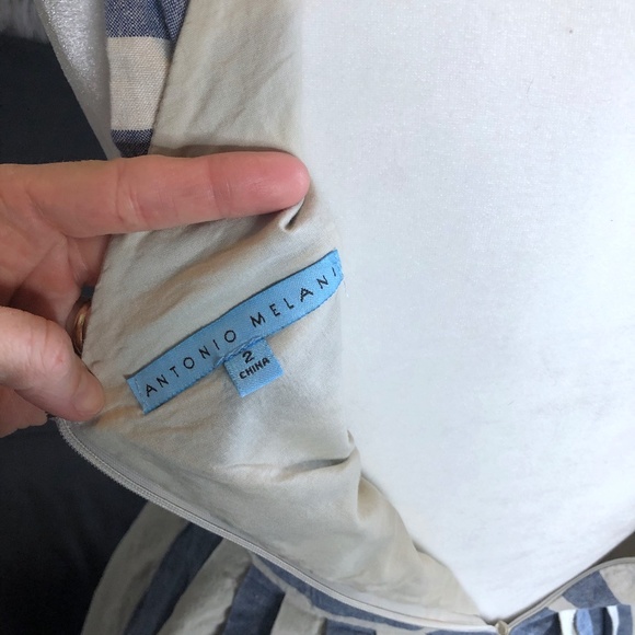 Blue Striped Fit and Flare Dress - Picture 4 of 5